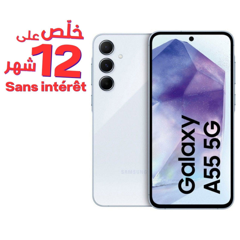 SMARTPHONE SAMSUNG GALAXY A55 8/256G 5G / Bleu Clair + Abonnement Offert