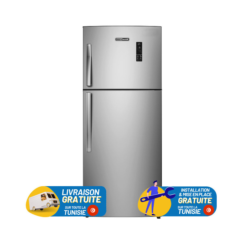 Réfrigérateur Maxwell INVERTER AVEC AFF 580 Litres NoFrost INOX