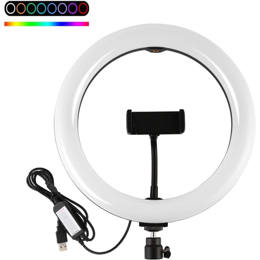 Selfie Ring Light 36CM -RGB + tripode 2M + COMMANDE BT