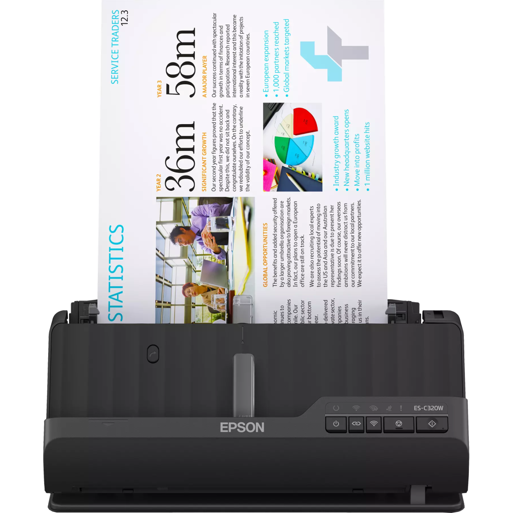Scanner Wi-Fi compact Epson ES-C320W / Noir