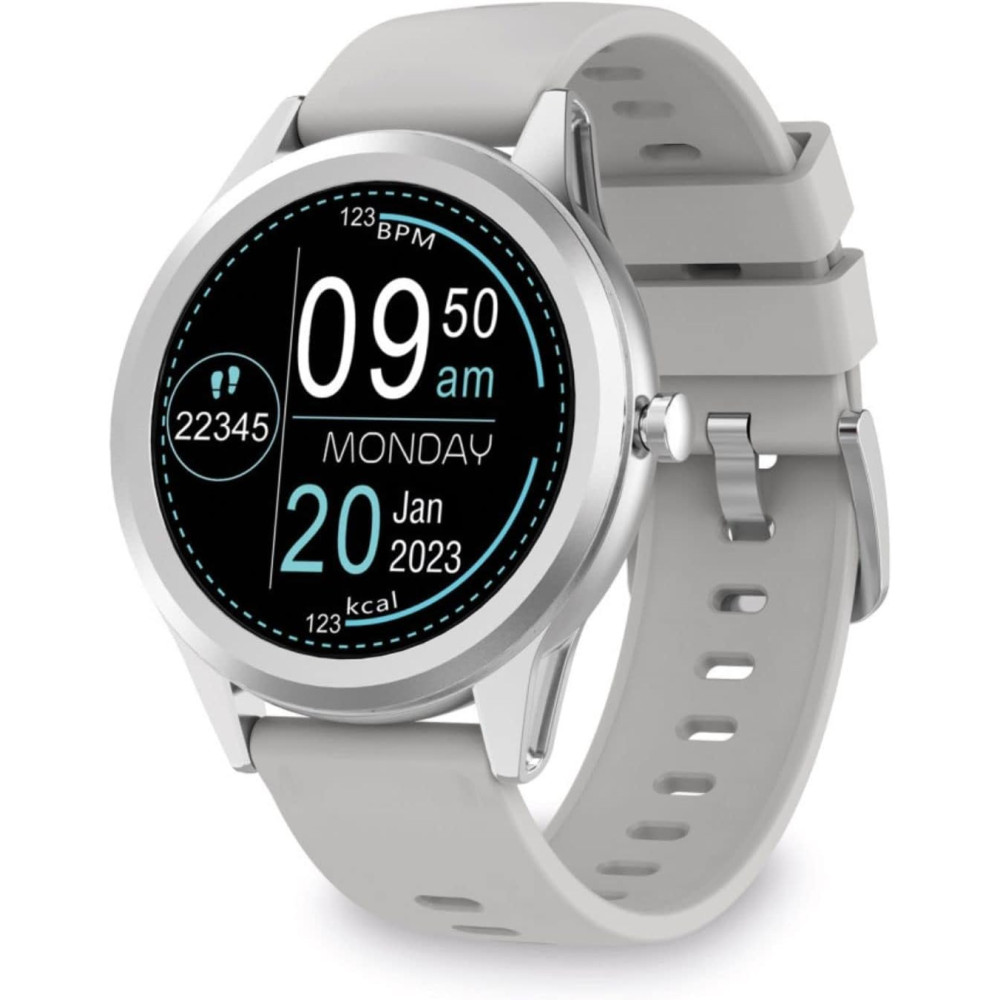 Smartwatch Ksix Globe 1.28" / Gris Avec Casque Bluetooth P9 Blanc Offert