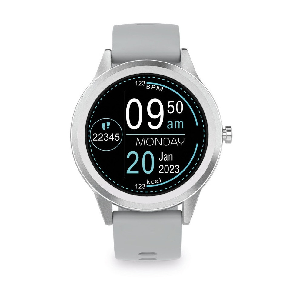 Smartwatch Ksix Globe 1.28" / Gris Avec Casque Bluetooth P9 Blanc Offert