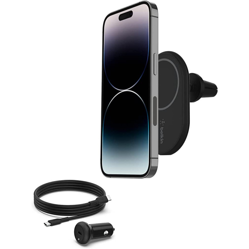 Chargeur de voiture magnétique sans fil Belkin / 10 W / Noir