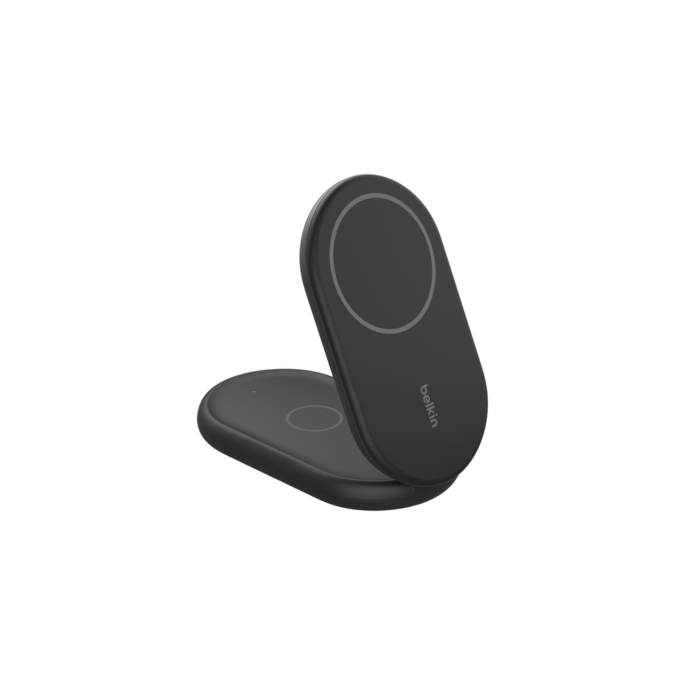 Socle de recharge 2-en-1 aimantée et pliable avec Qi2 15 W / Noir