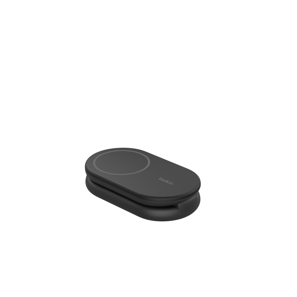 Socle de recharge 2-en-1 aimantée et pliable avec Qi2 15 W / Noir