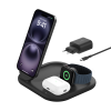 Socle de recharge 3-en-1 aimantée et pliable avec Qi2 15 W / Noir