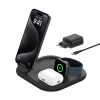 Socle de recharge 3-en-1 aimantée et pliable avec Qi2 15 W / Noir