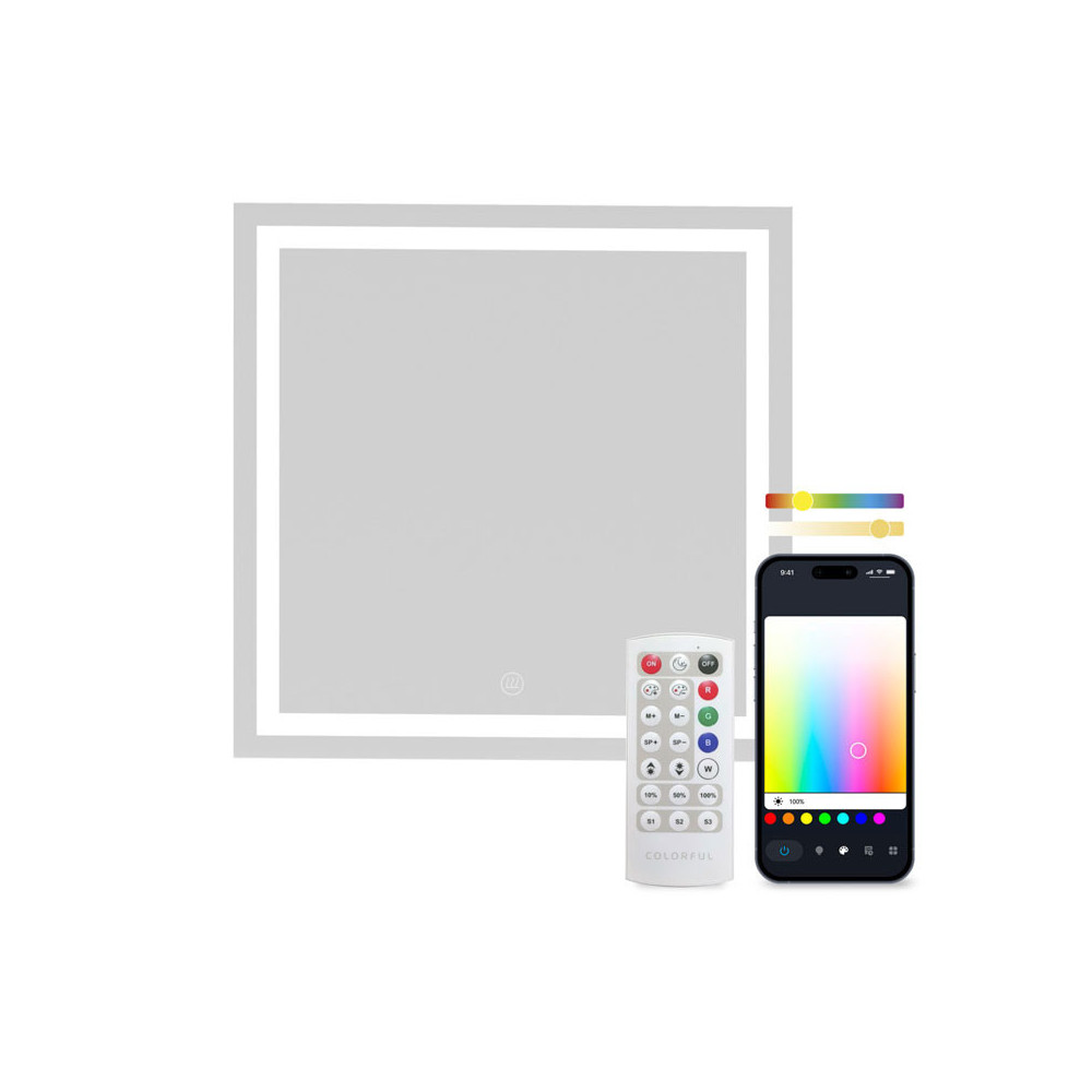 Miroir intelligent KSIX Aqua, antibuée 70x70cm, haut-parleur intégré