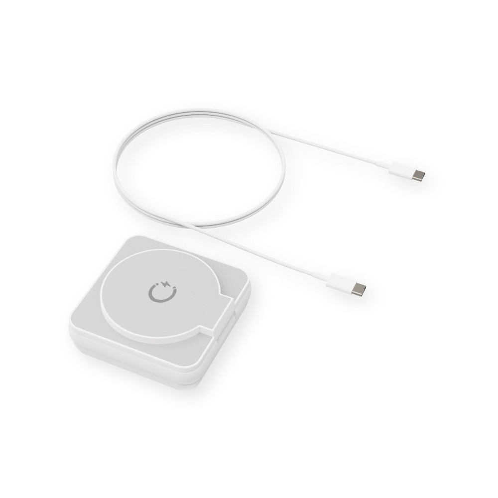 Chargeur sans fil KSIX Cube 3 en 1 15 W, pliable, PD,MagSafe Blanc