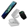 Chargeur sans fil KSIX Cube 3 en 1 15 W, pliable, PD,MagSafe Blanc