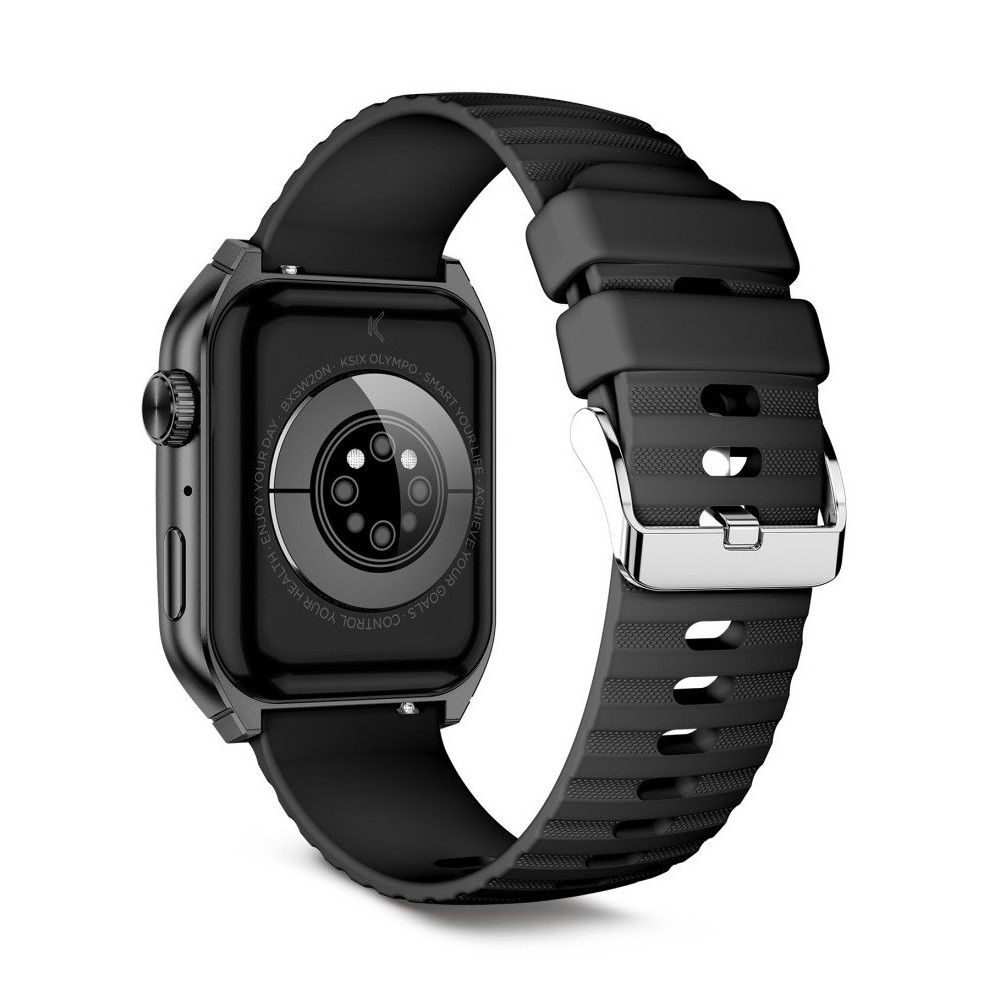 Montre connectée KSIX Olympo, écran AMOLED 1,96”, 2 bracelets, Noir