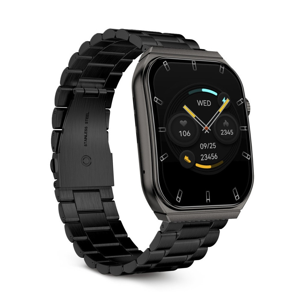 Montre connectée KSIX Olympo, écran AMOLED 1,96”, 2 bracelets, Noir