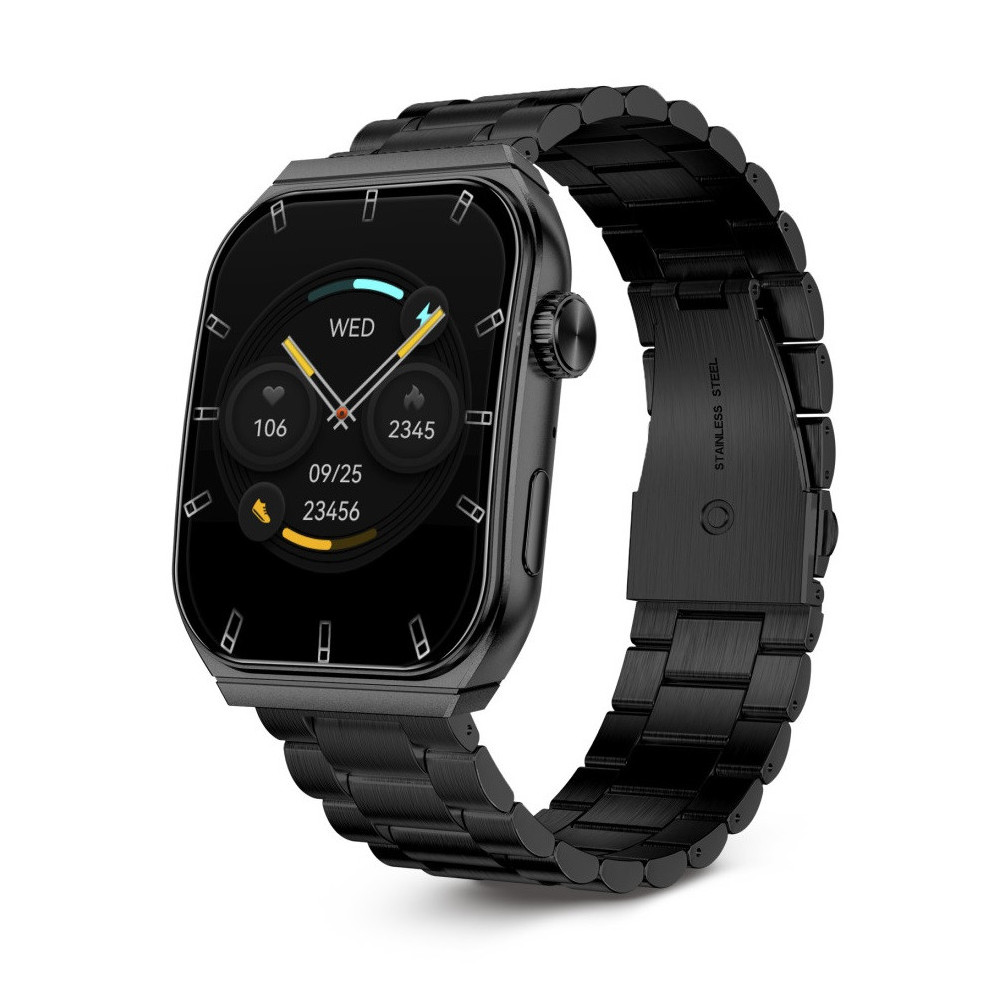 Montre connectée KSIX Olympo, écran AMOLED 1,96”, 2 bracelets, Noir