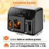 AIRFRYER DUO TECHWOOD 5.5L + 3.3L / Noir / CS-927
