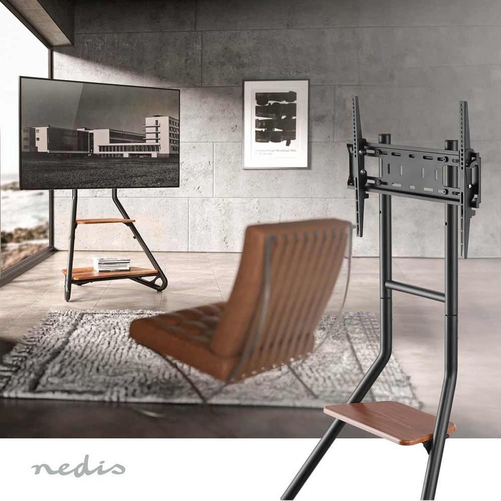 Support Fixe NEDIS Pour TV Au Sol 37'' - 75''- 40 kg - Noir / Marron