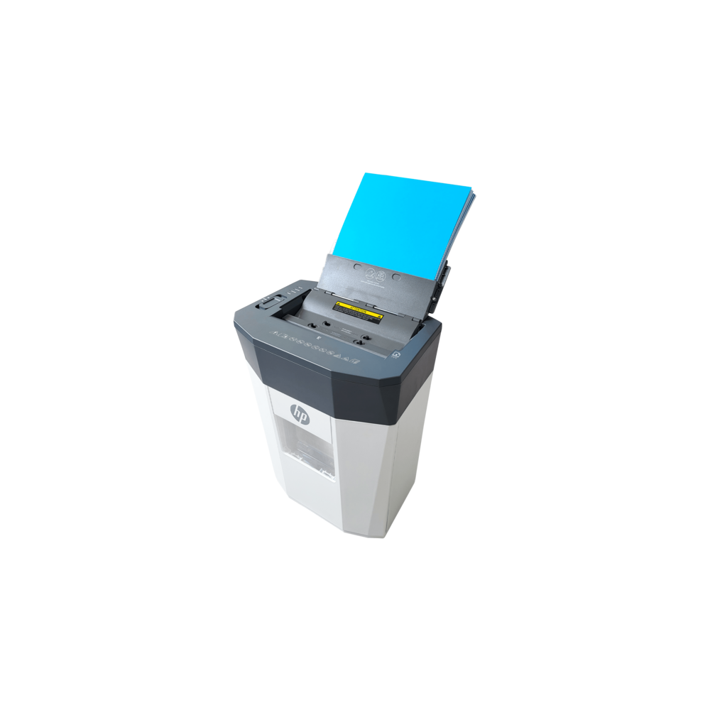 Destructeur de documents HP OneShred Auto 80CC / 15 Litres / Coupe Transversale / Blanc
