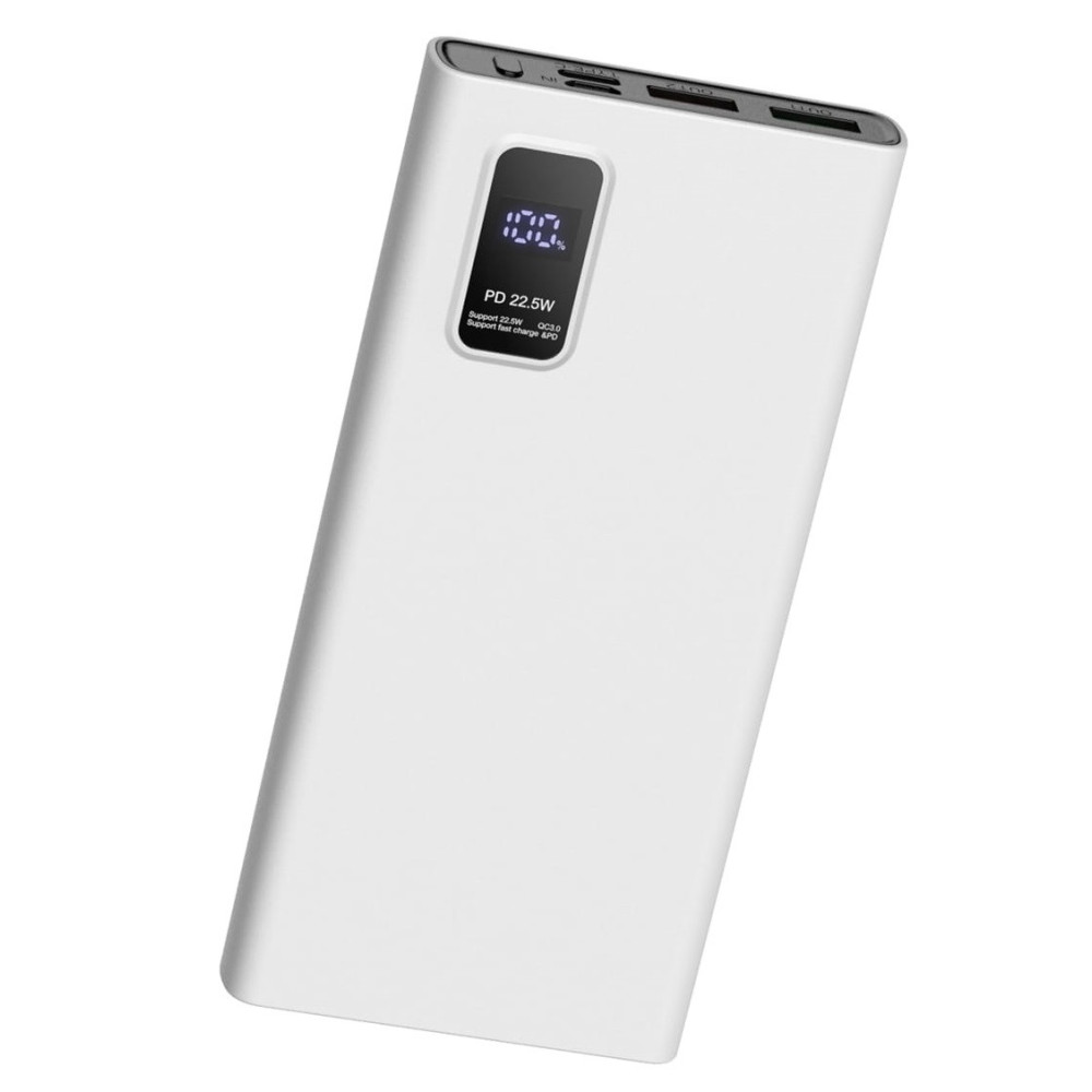 POWER BANK PLATINET 10000 mAh Polymère PD 3.0 QC 3.0 Écran LED BLANC