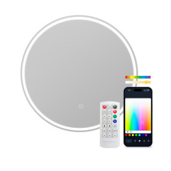 Miroir intelligent KSIX Oasis, antibuée Ø70 cm,haut-parleur intégré
