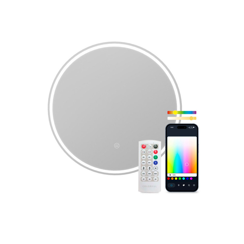 Miroir intelligent KSIX Oasis, antibuée Ø70 cm,haut-parleur intégré