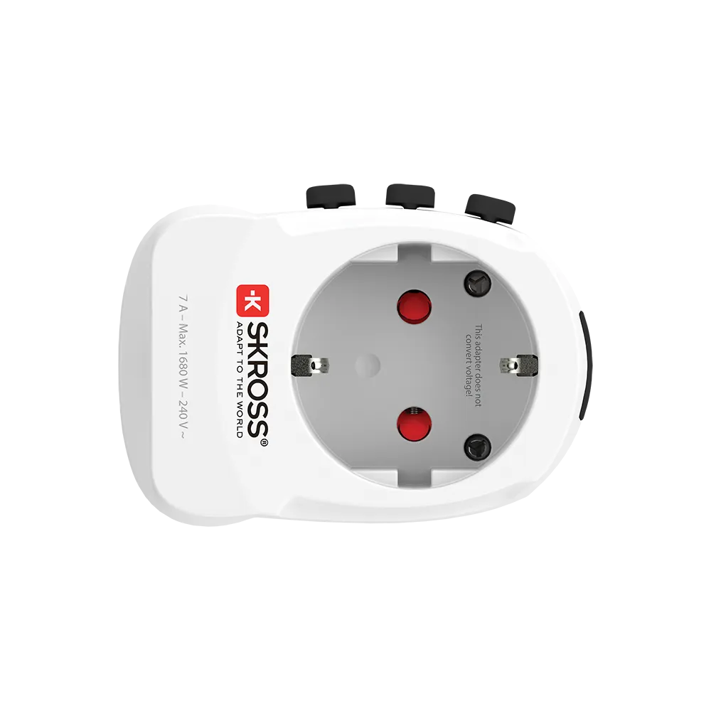 ADAPTATEUR DE VOYAGE SKROSS PRO LIGHT USB EARTHED 2 USB SLOT