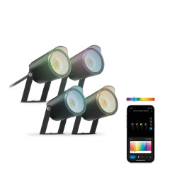 Lot de 4 balises extérieures SmartLED KSIX,WiFi+APP inclus, 18W