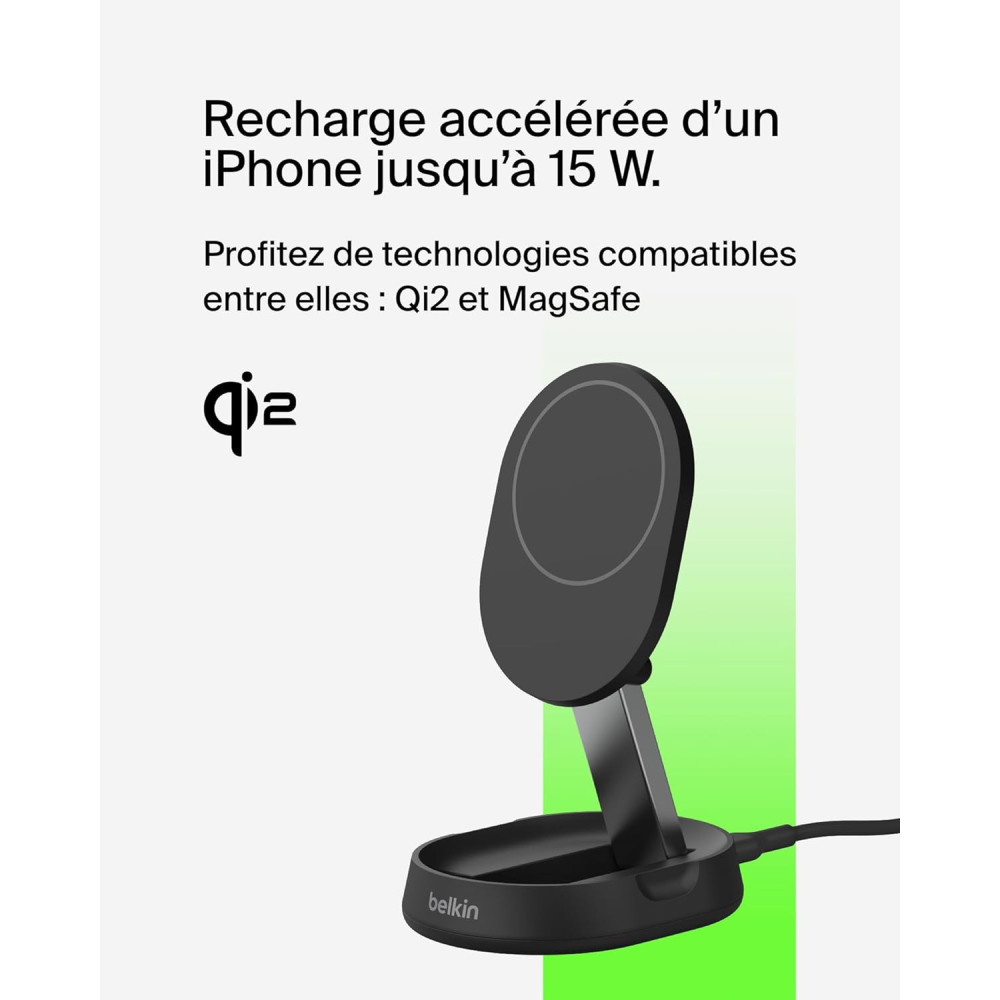 Support de recharge BELKIN BoostCharge Pro Qi2 et pliable (15 W) Noir