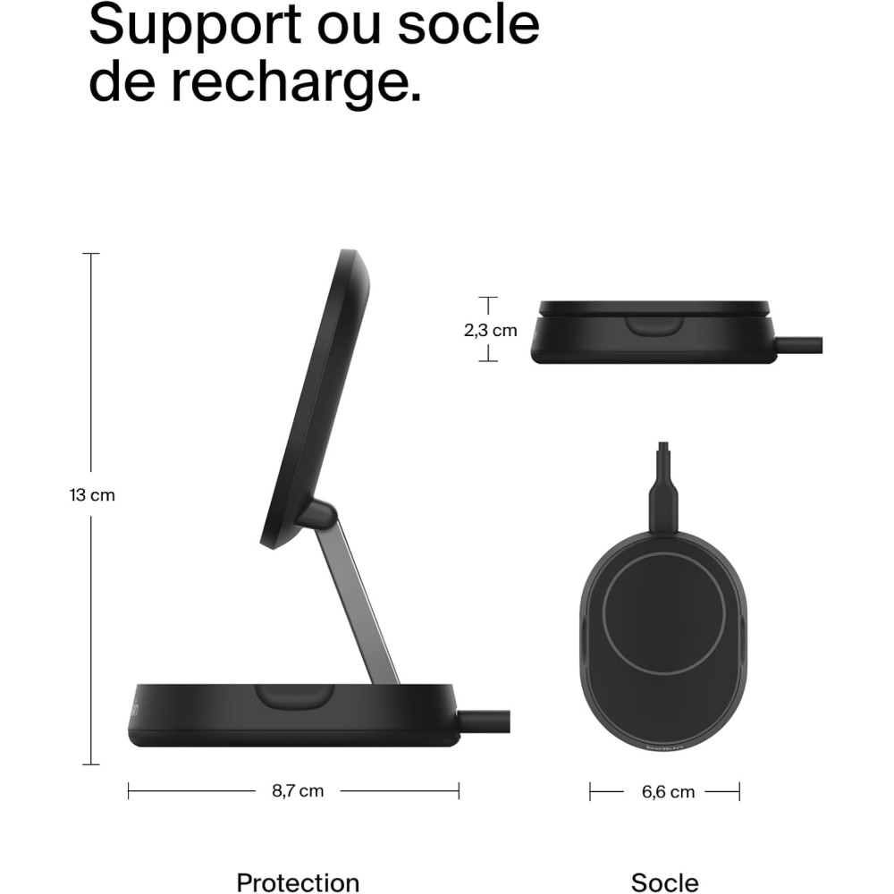 Support de recharge BELKIN BoostCharge Pro Qi2 et pliable (15 W) Noir