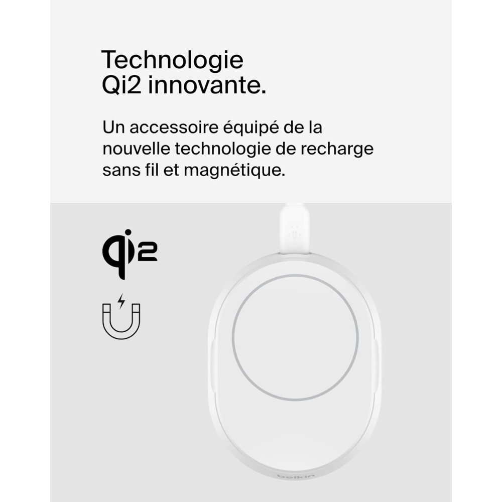 Support de recharge BELKIN BoostCharge Pro Qi2 et pliable (15 W) BLANC