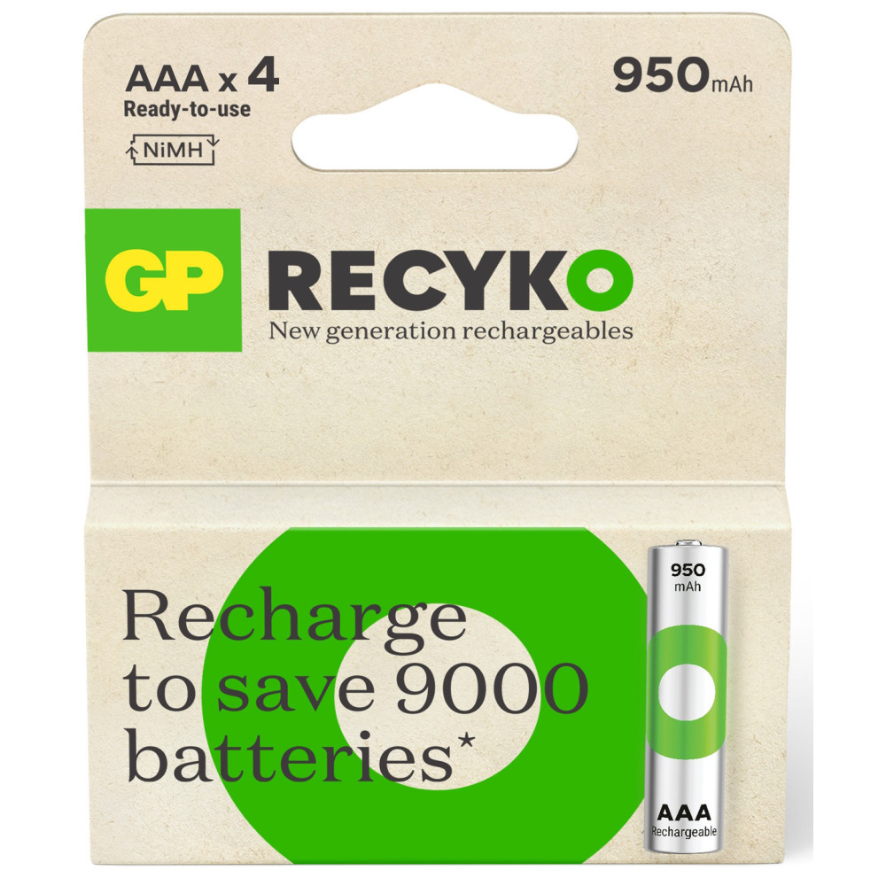 4 x Piles Rechargeables GP 1.2V AAA 950mAh
