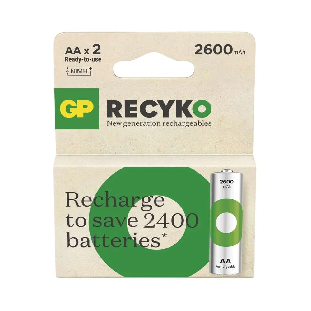 2 x Pile Rechargeables GP 1.2V 2600mAh