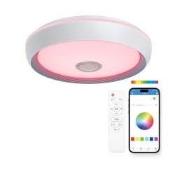 Plafonnier Smart LED KSIX Glory, haut-parleur intégré 5 W, RGB+CCT