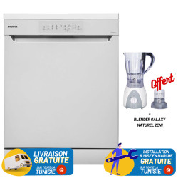 Lave Vaisselle BRANDT 13 Couverts - BLANC + Blender Galaxy Naturel 2en1 Offert