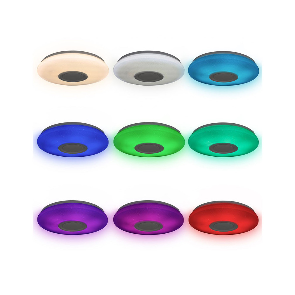 Plafonnier LED KSIX Rainbow, haut-parleur intégré 5 W, RGB+CCT