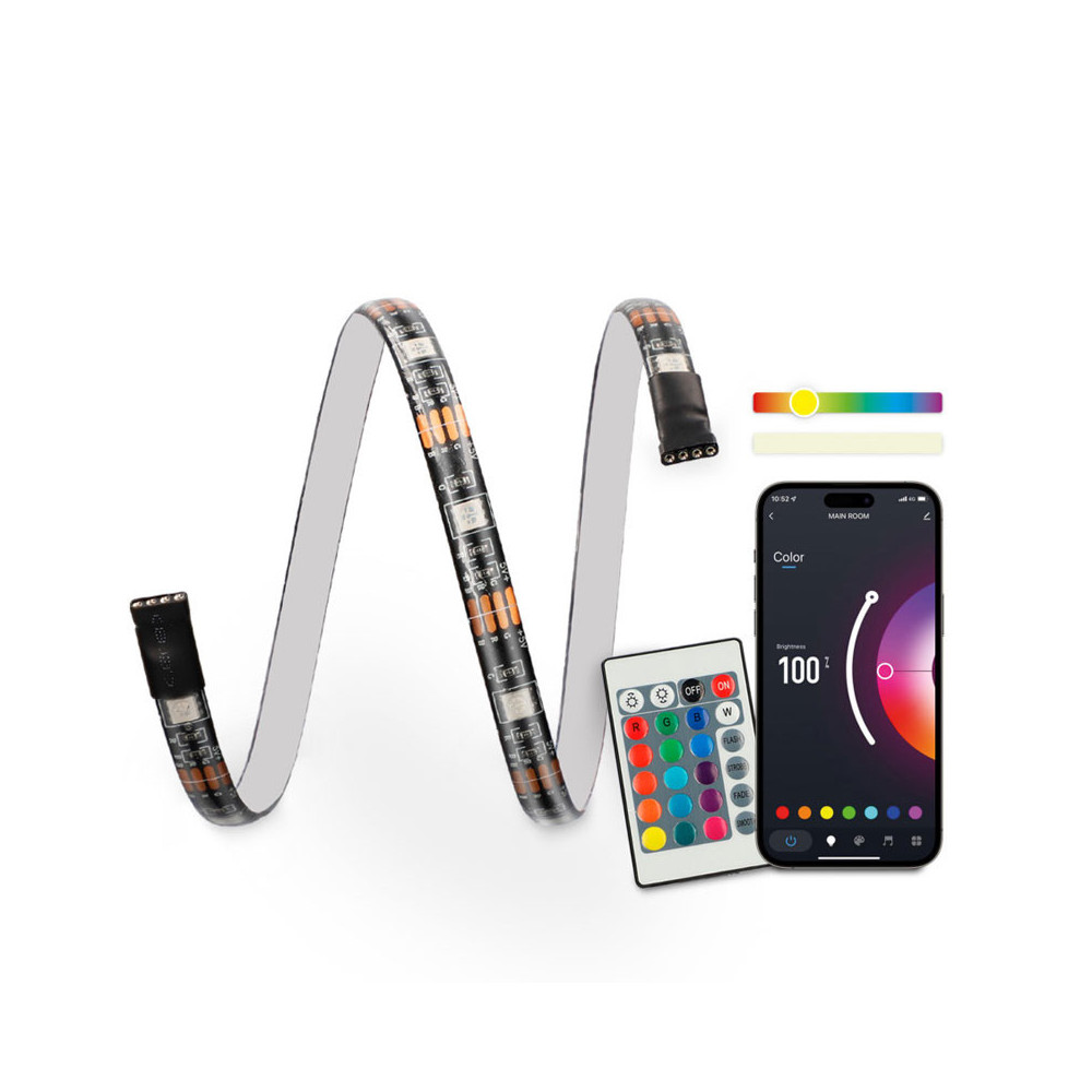 Bandes LED TV colorées KSIX, application ncluse, télécommande, 16 c