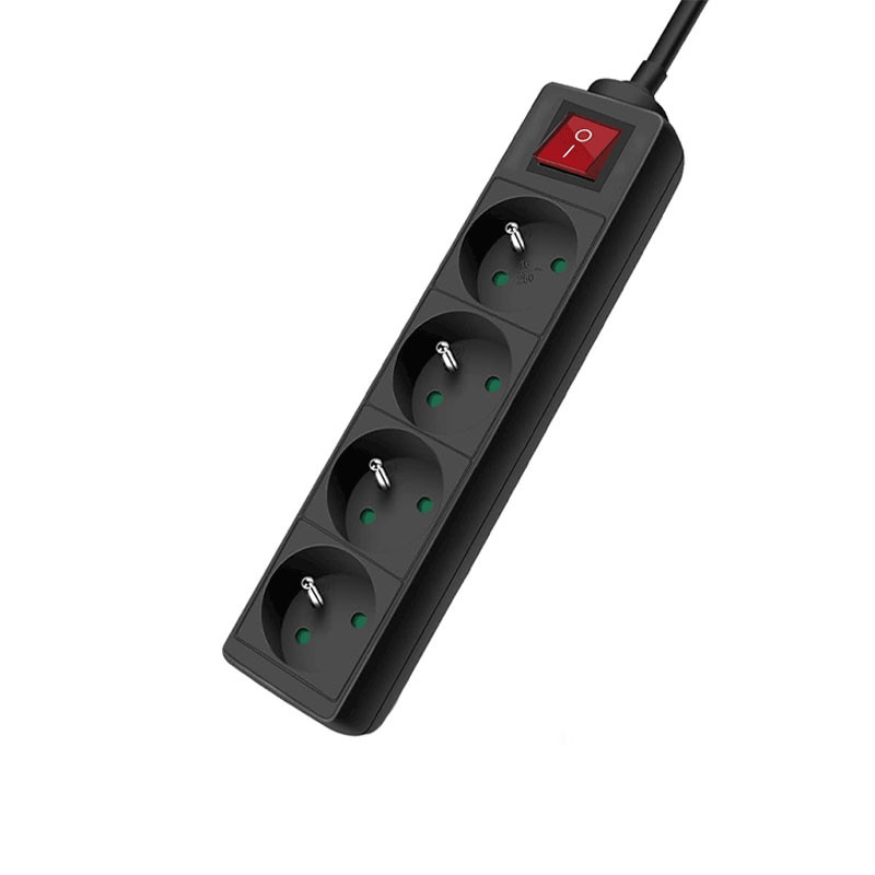 Multiprise SOMEF 4 Modules Avec Interrupteur 3 M - Noir