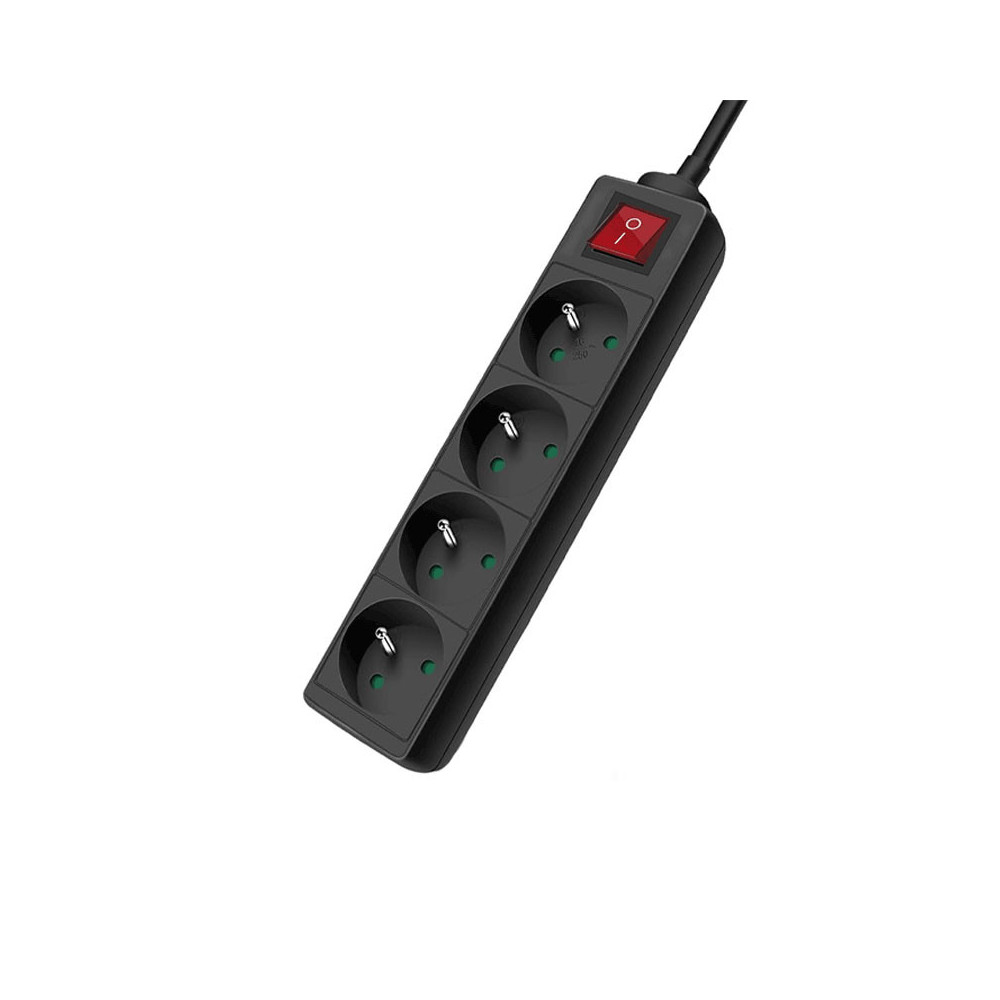Multiprise SOMEF 4 Modules Avec Interrupteur 3 M - Noir