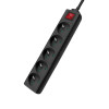 Multiprise SOMEF 5 Modules Avec Interrupteur 3 M - Noir