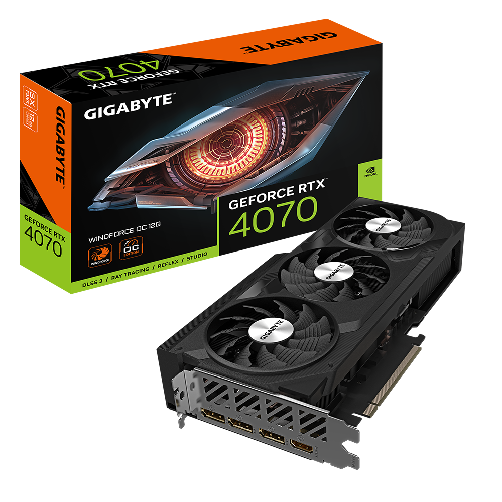 Carte graphique Gigabyte GeForce RTX 4070 WINDFORCE OC / 12 Go GDDR6X