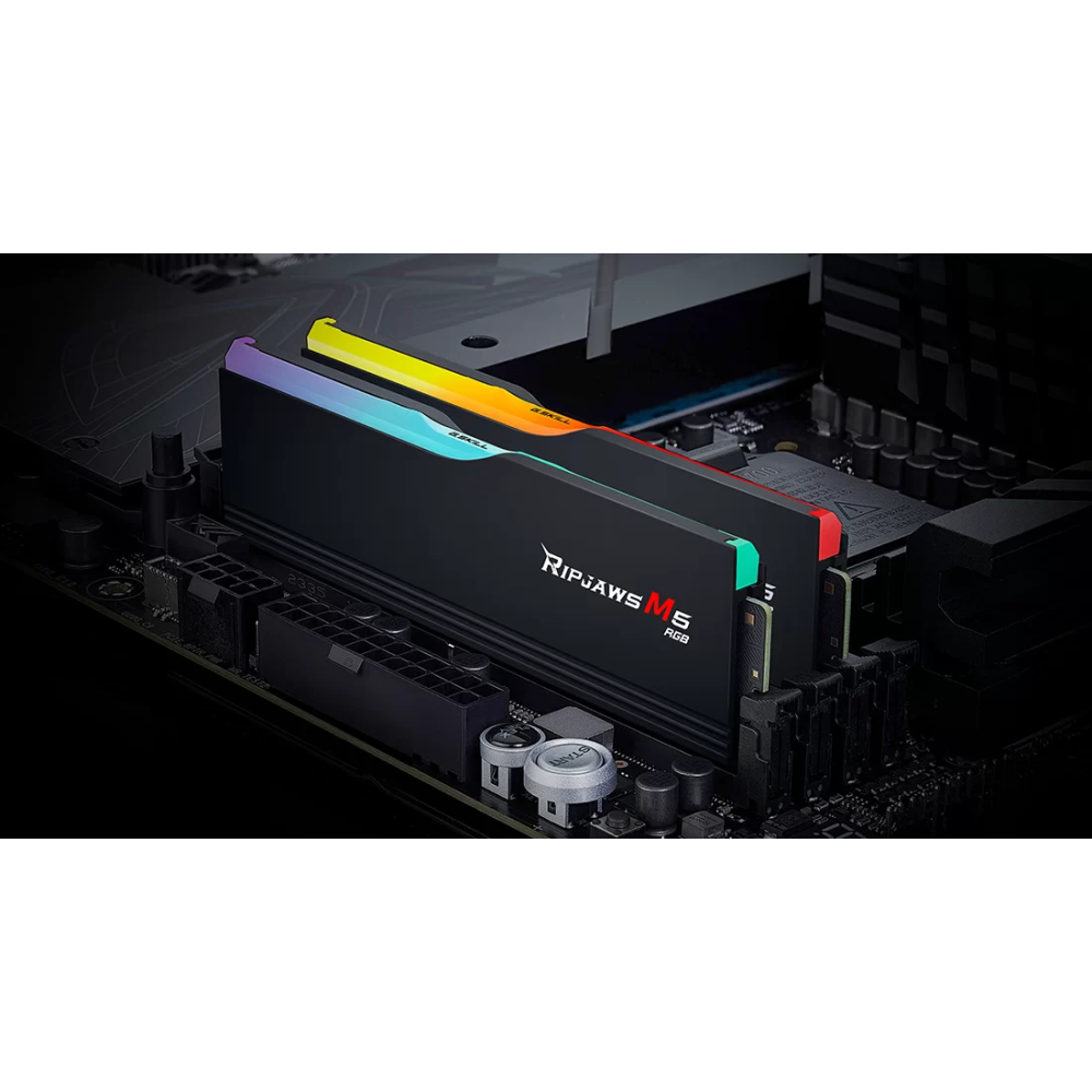 Barette Mémoire Gaming G.Skill Ripjaws M5 RM5RK / 96 Go (2x 48Go) / DDR5 / U-DIMM / CL36 / 5200 MHz / RGB