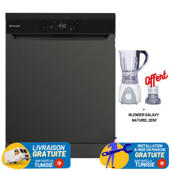 Lave Vaisselle BRANDT 16 couverts avec afficheur DARK SILVER + Blender Galaxy Naturel 2en1 Offert