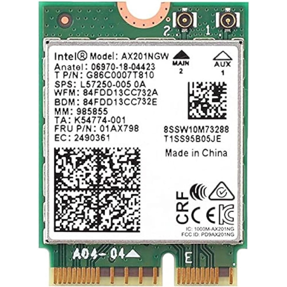 CARTE WIFI Double bande INTEL PCI EXP WIFI/BLEUTOOTH M.2 2230 WIFI 6 AX201NGW