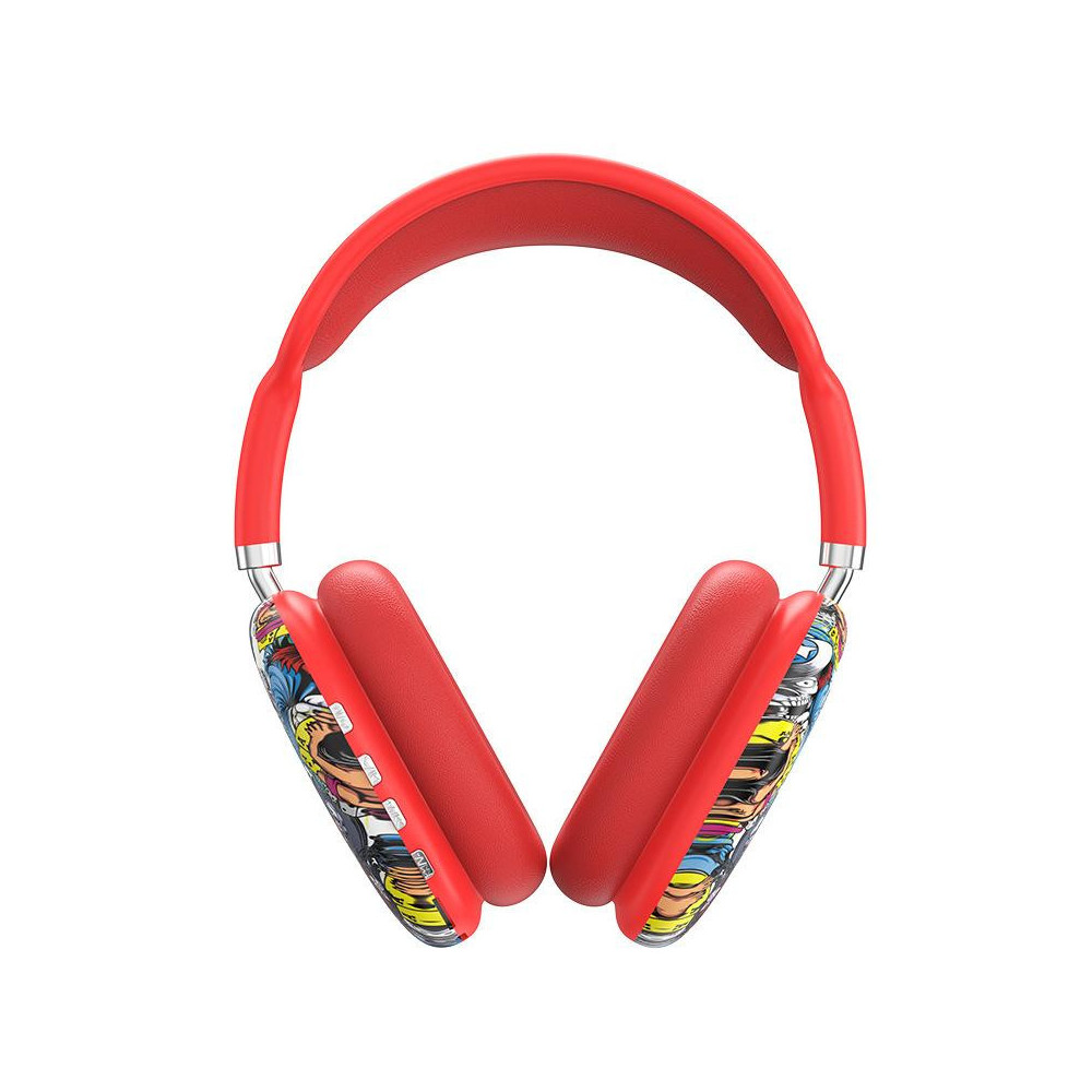 Casque sans fil P9 bleutooth - GRAFFITI  - RED
