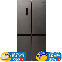 Réfrigérateur NEWSTAR No Frost INVERTER SIDE By SIDE 459 Litres / Dark Inox avec Afficheur