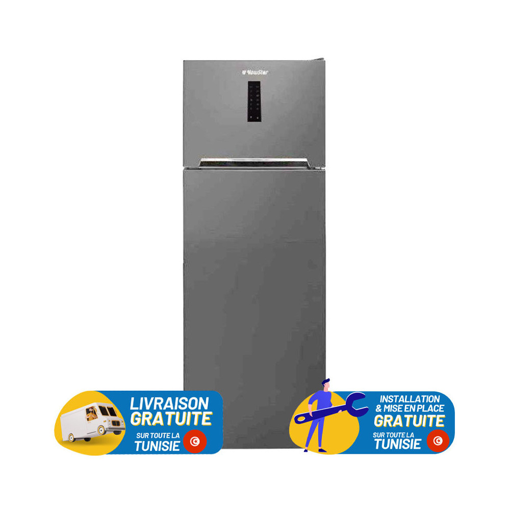 RÉFRIGÉRATEUR NEWSTAR NO FROST Double Portes 451 LITRES / INOX