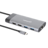 Station d'accueil Manhattan multiport USB-C PD 10 en 1 pour double écran 8K