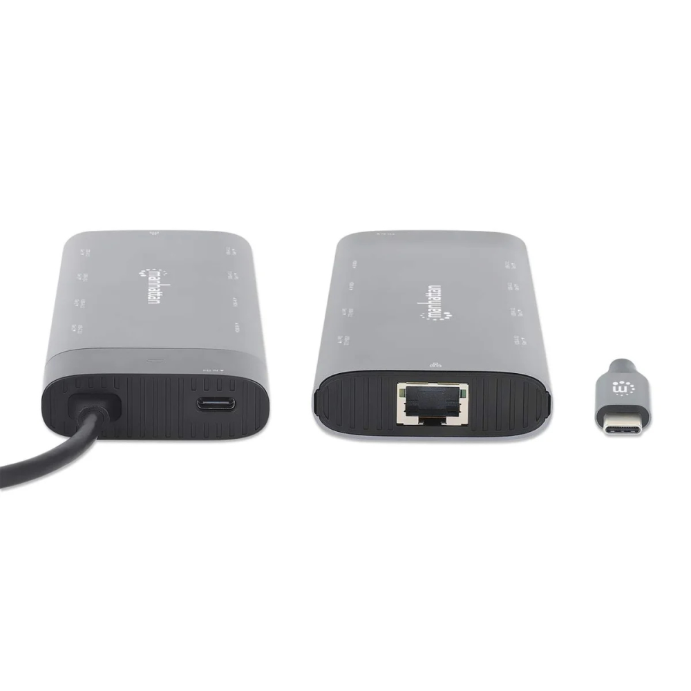 Station d'accueil Manhattan multiport USB-C PD 10 en 1 pour double écran 8K
