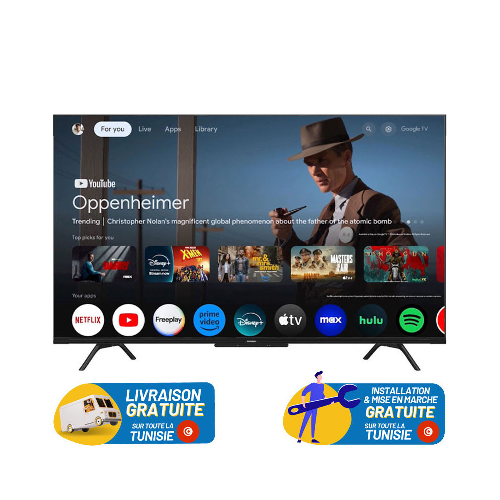 TV TELEFUNKEN 65” G3EN TELEFUNKEN 4K GOOGLE TV AVEC RECEPTEUR INTEGRE