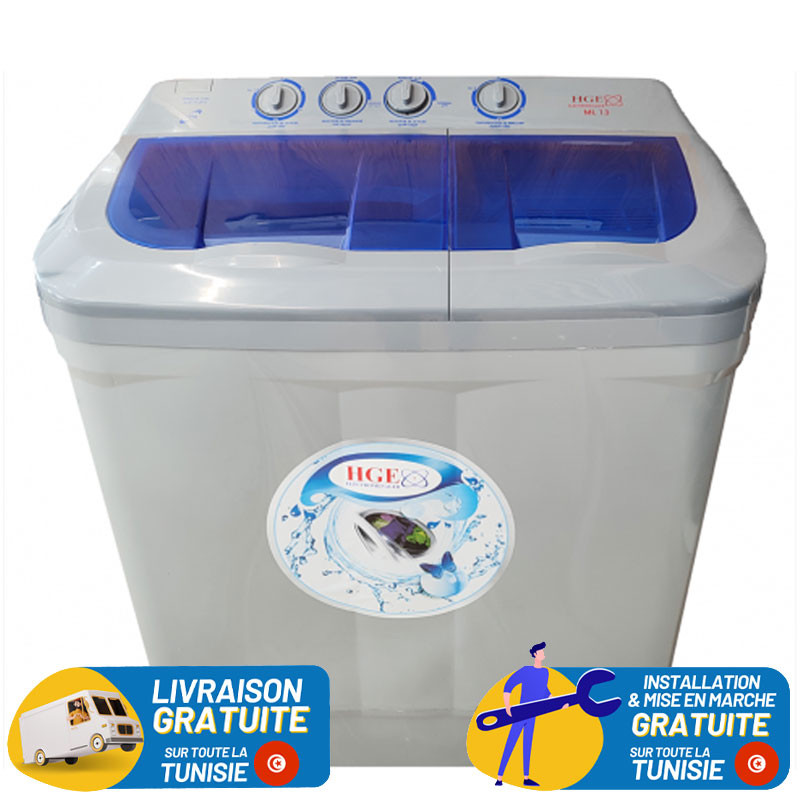 Lave-linge Semi-Automatique HGE 13KG / BLANC / ML13
