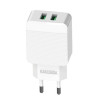 TETE Charger KSC 366 Dual USB Fast 2.4A 12W 5V Blanc