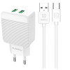 Chargeur KAKU 2 Ports USB AVEC CABLE TYPE C KSC-371 - Blanc